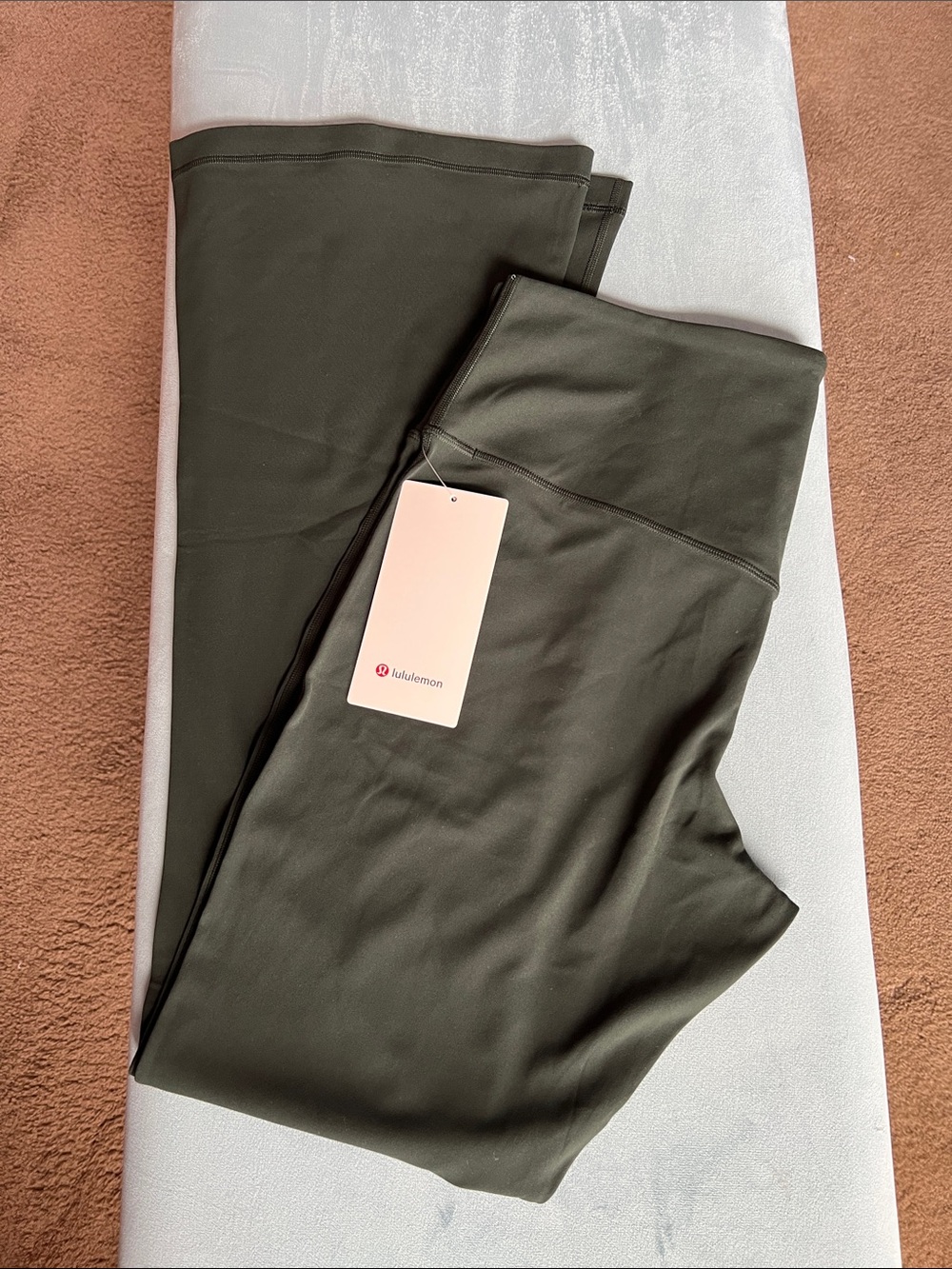 Lululemon Align Mini-Flare Pant in Rainforest Green, size 14